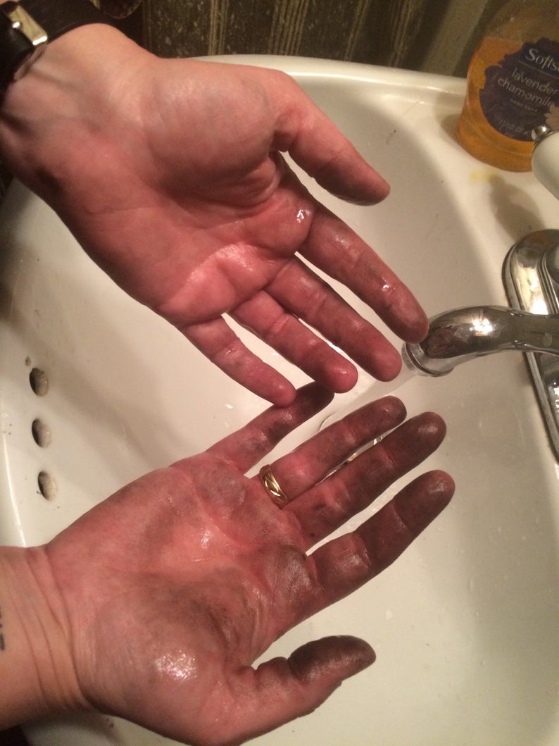 Charcoal Soap cleaning dirt away